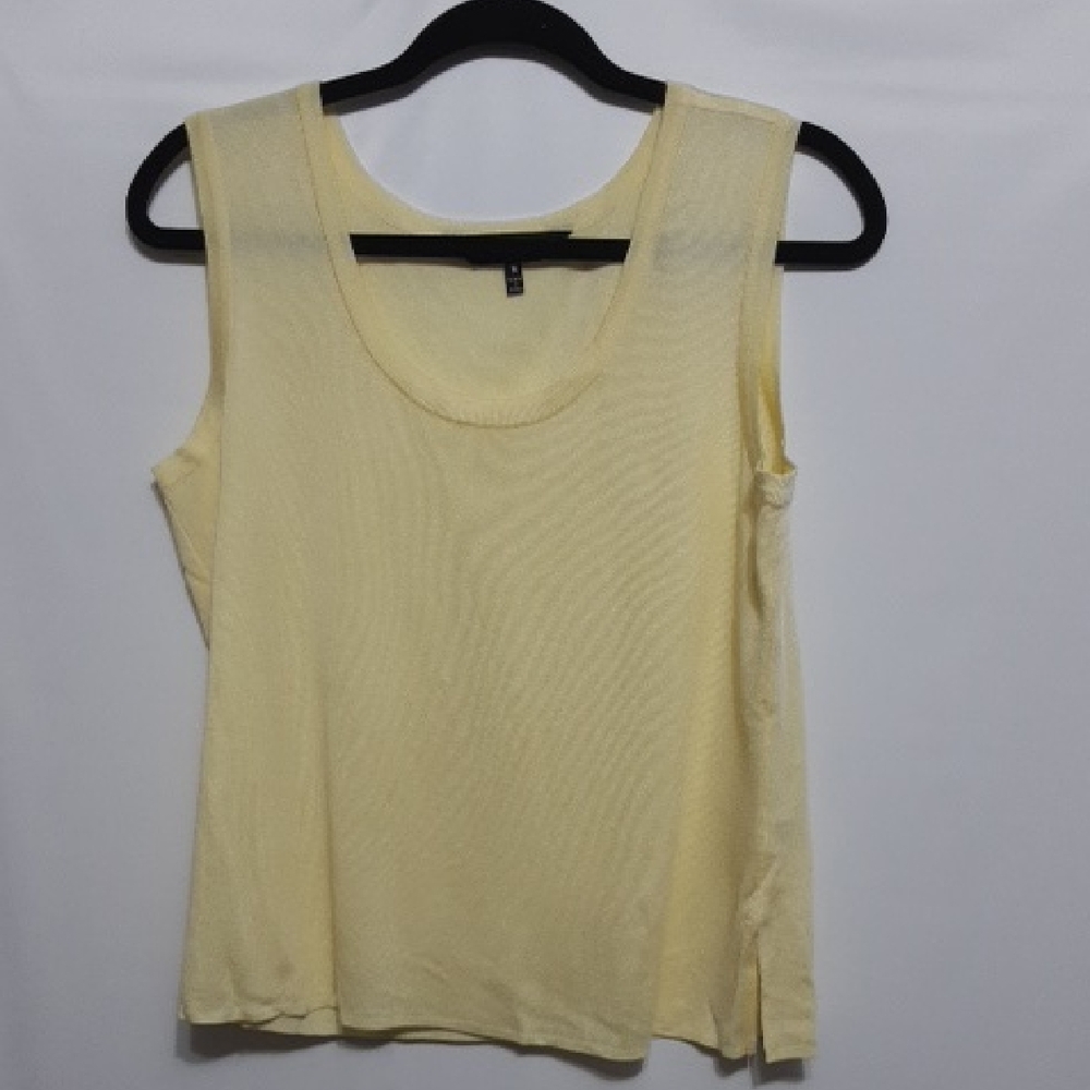 MING WANG Yellow Sleeveless Women's M Top